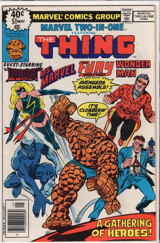 Marvel Two-in-One #51 1979 - Great Condition! The Thing Beast Ms Marvel Fury