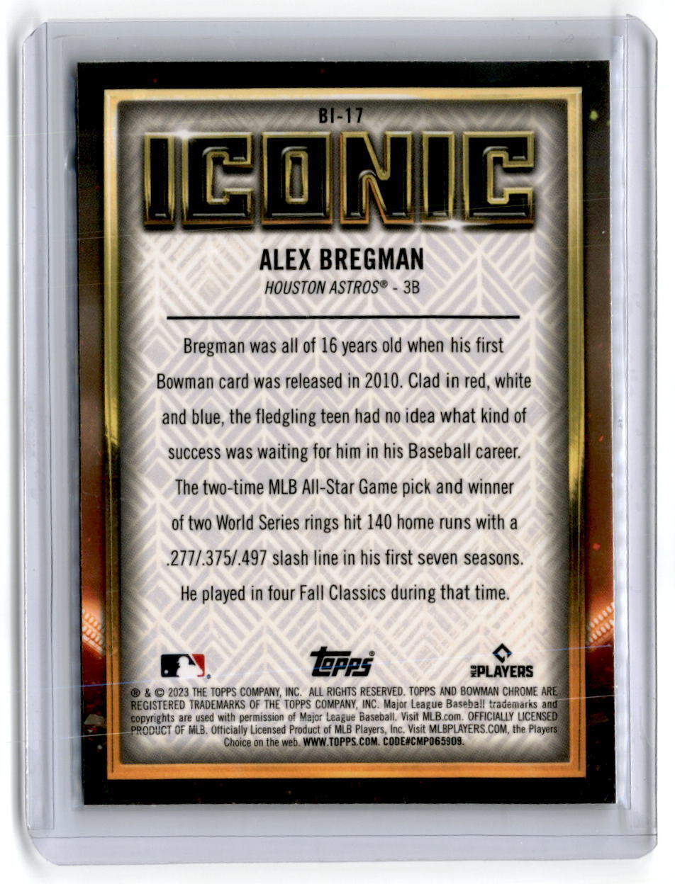 2023 Bowman Chrome #BI-17 Alex Bregman Bowman Iconic Atomic Refractor #/150