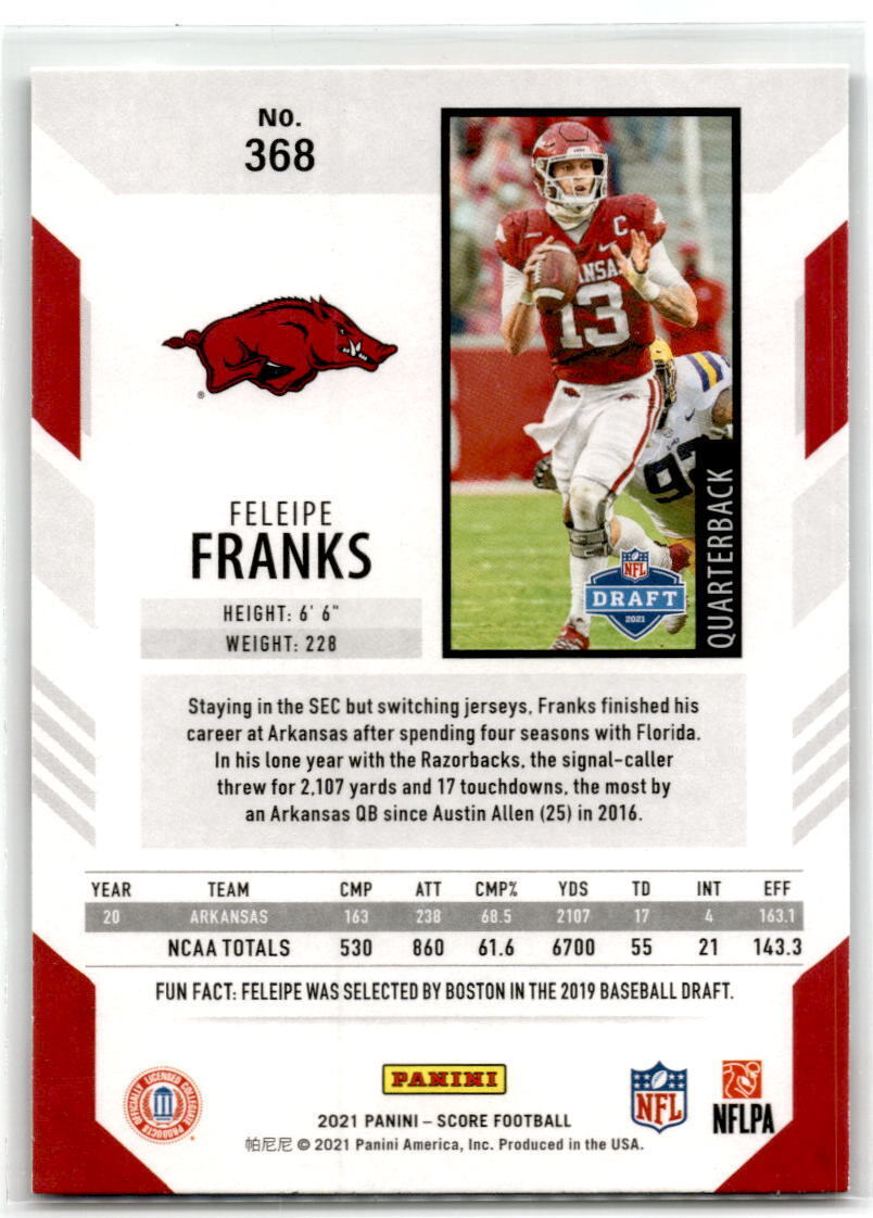 2021 Score #368 Feleipe Franks Red NM