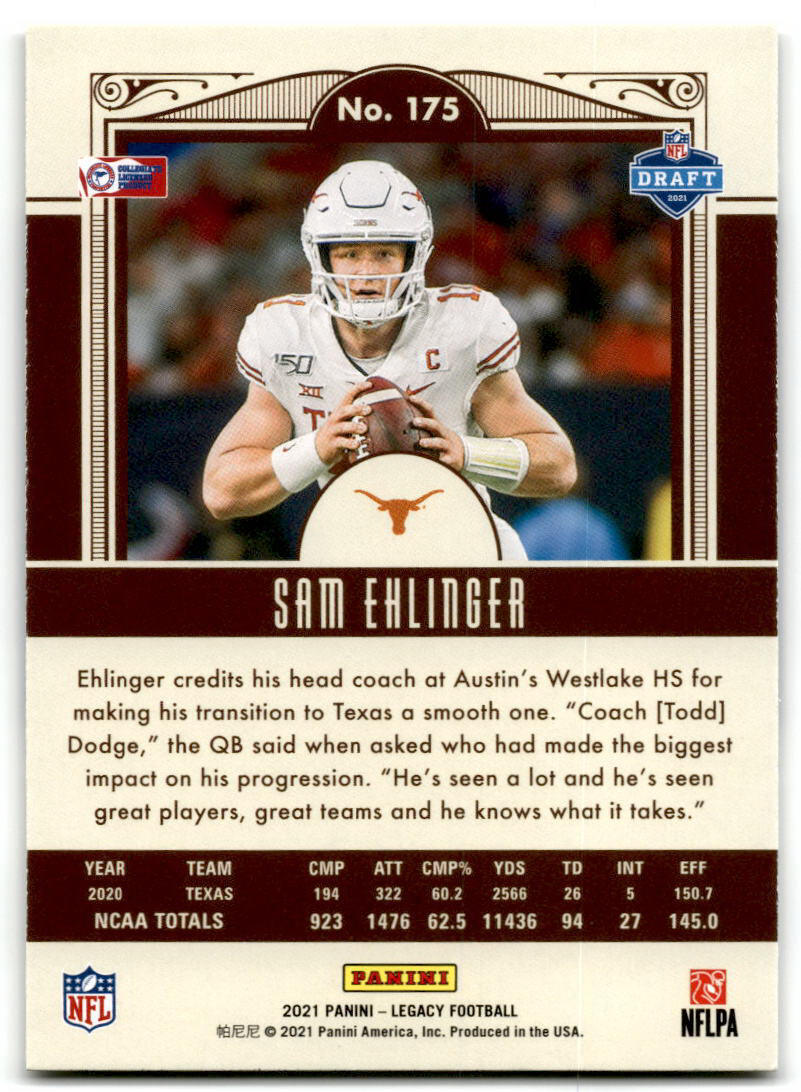 2021 Panini Legacy #175 Sam Ehlinger NM