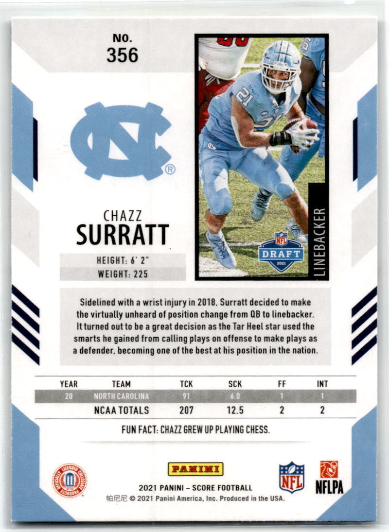 2021 Score #356 Chazz Surratt NM