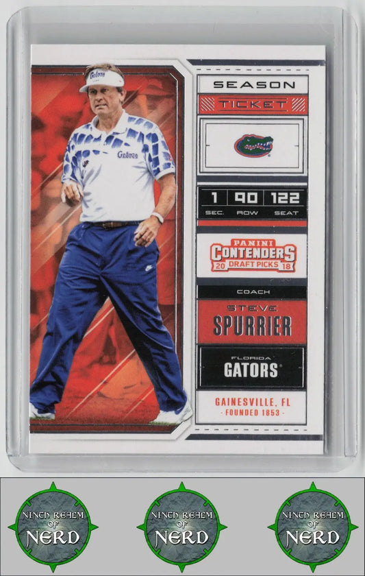 Steve Spurrier 2018 Panini Contenders Draft Picks #89 Florida Gators