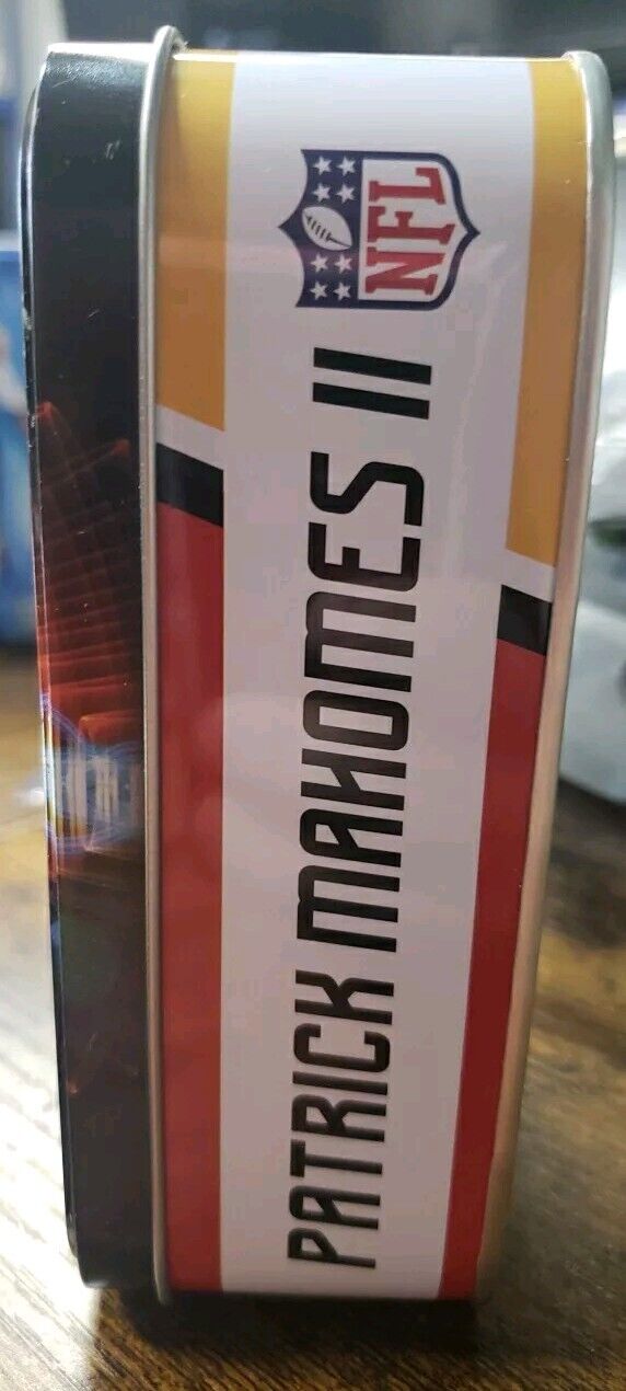 Patrick Mahomes Card Tin Empty.