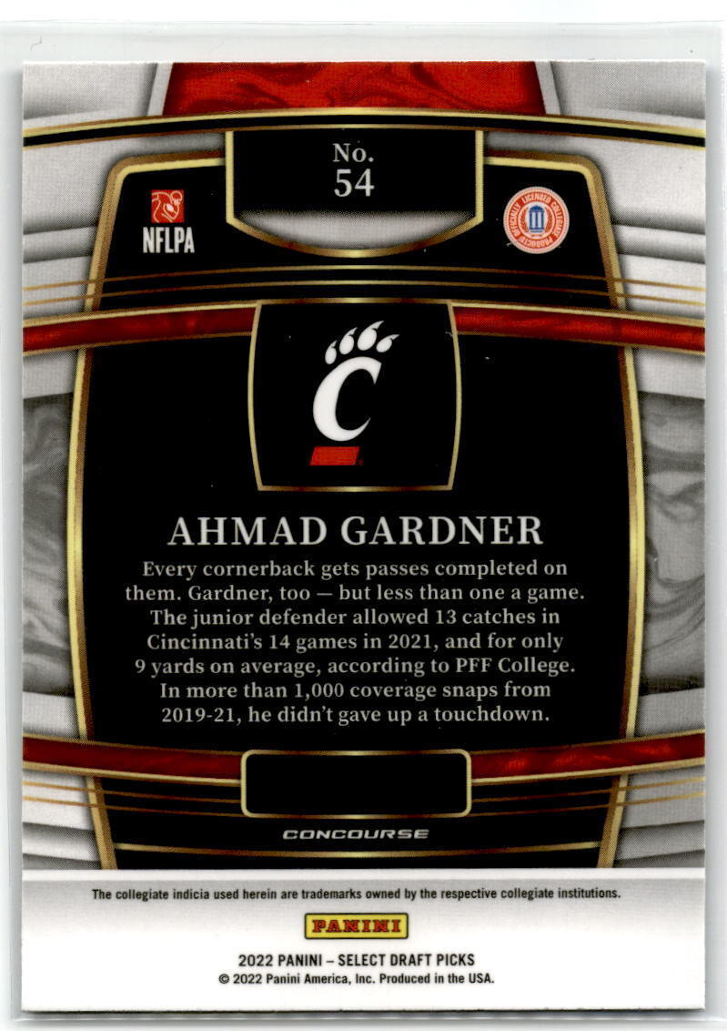 2022 Panini Select Draft Picks #54 Ahmad "Sauce" Gardner Blue NM