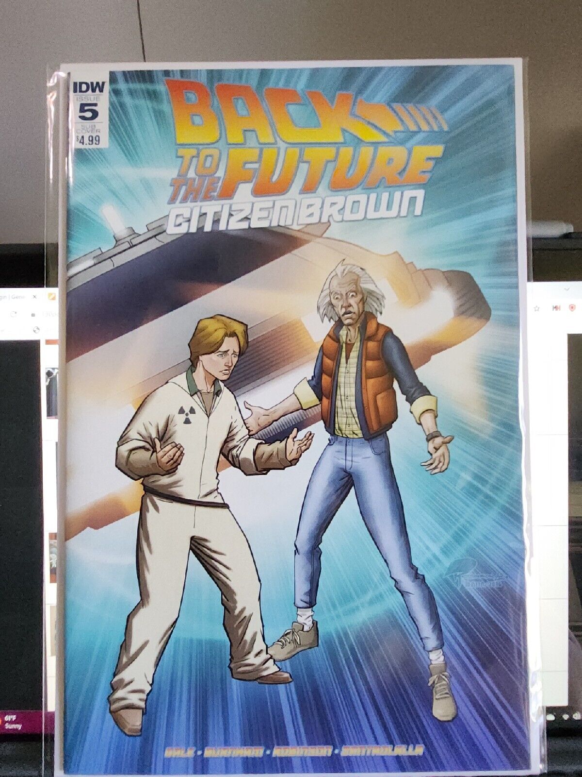 Back to the Future Citizen Brown #5 (2016 IDW) VF+ sub cover, Bagged & Boarded