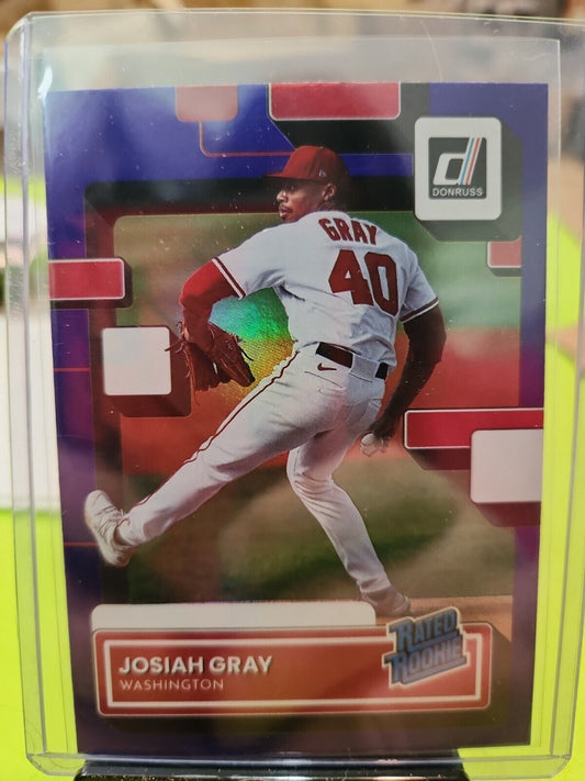 2022 Donruss Baseball Josiah Gray Purple Rated Rookie #42