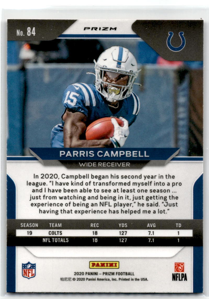 2020 Panini Prizm #84 Parris Campbell Prizm Red Ice NM