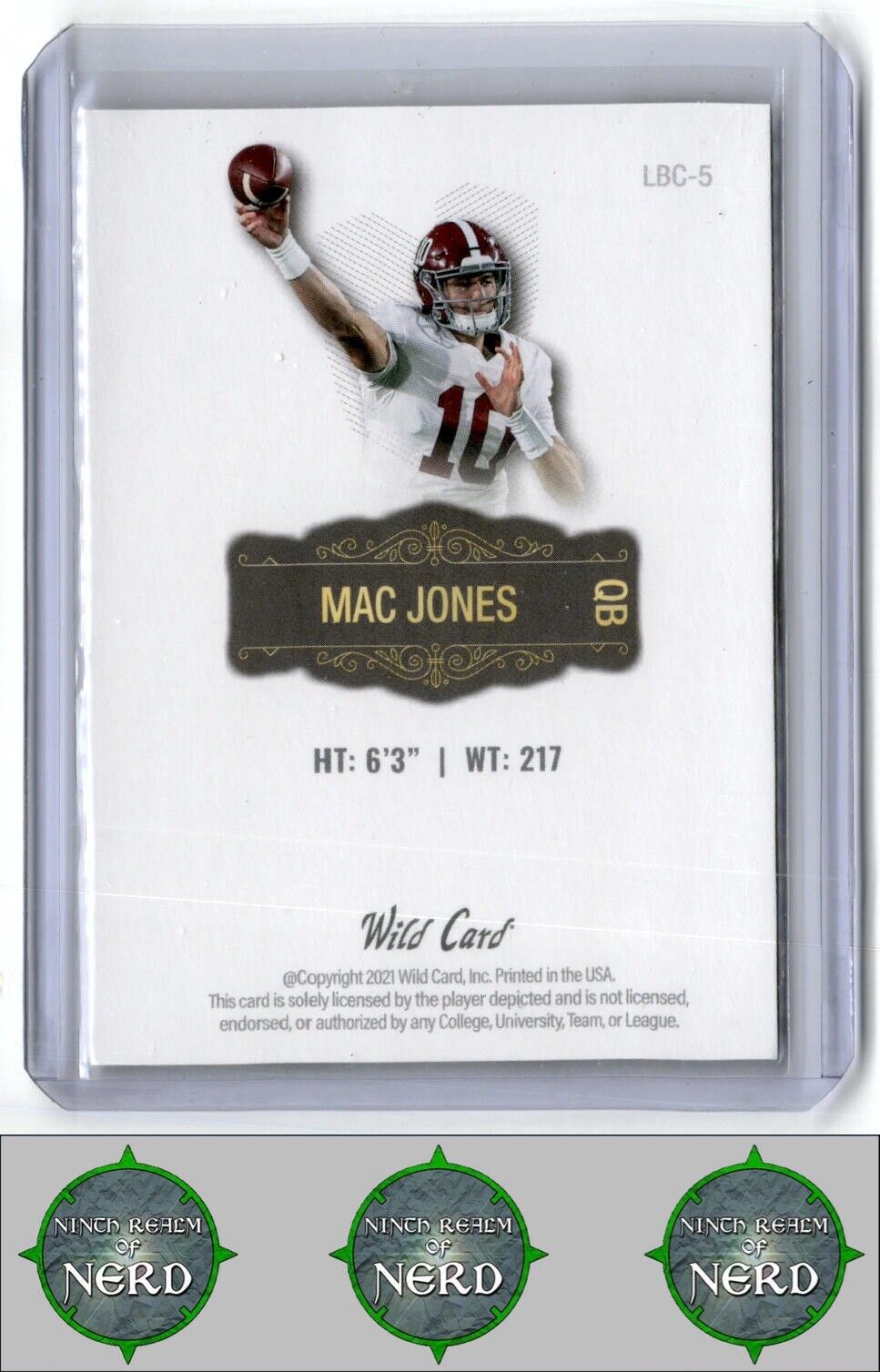 2021 Wild Card Matte #LBC-5 Mac Jones Limited Base Cards White