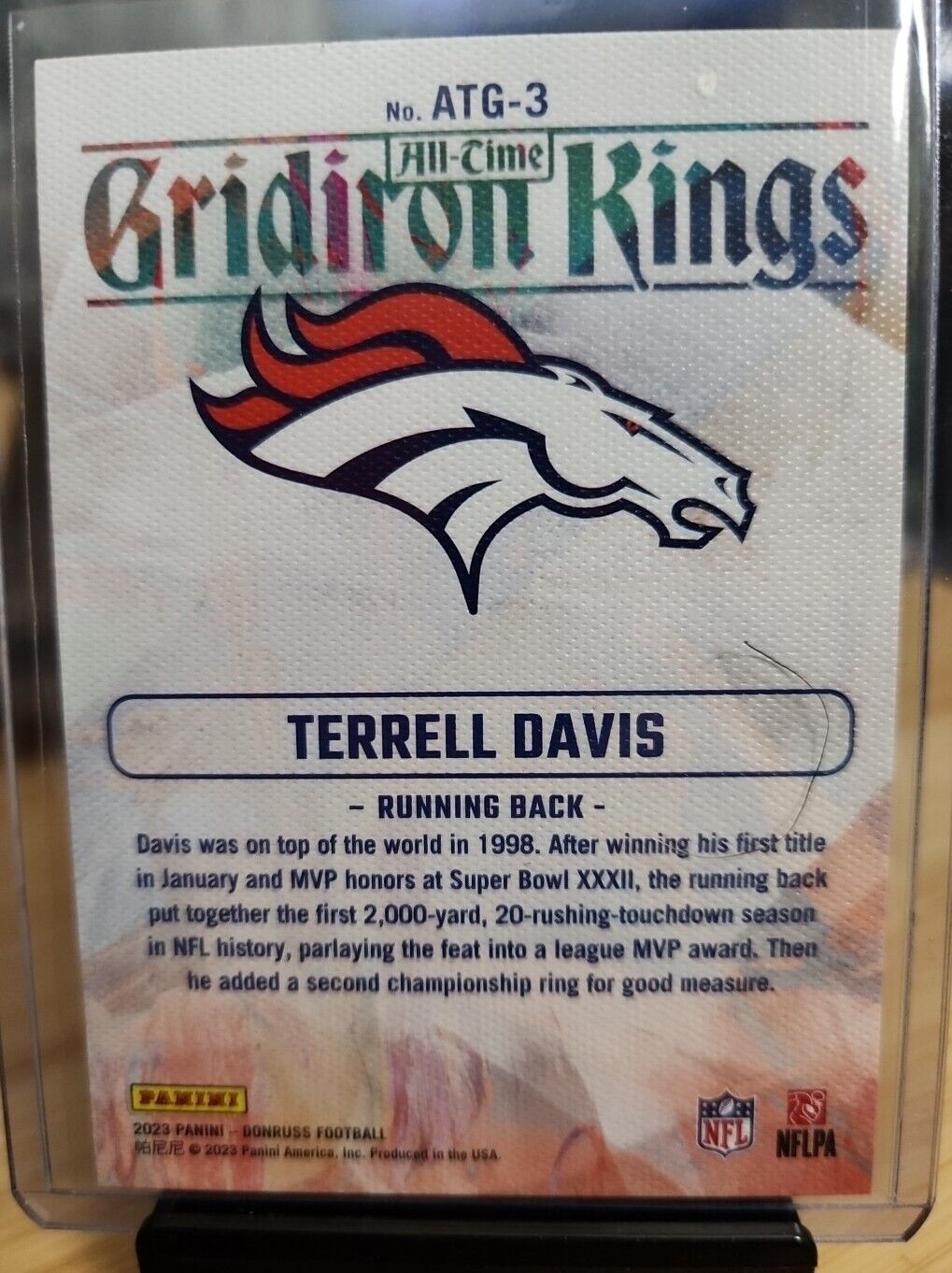 2023 Donruss All-Time Gridiron Kings Terrell Davis Denver Broncos #ATG-3