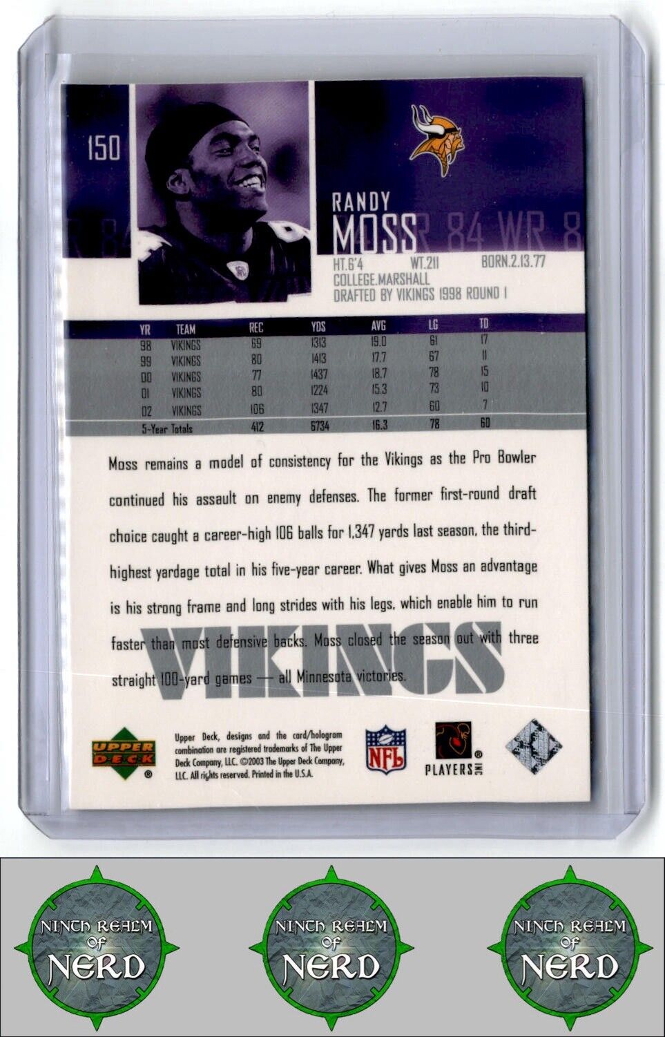 2003 Upper Deck #150 Randy Moss