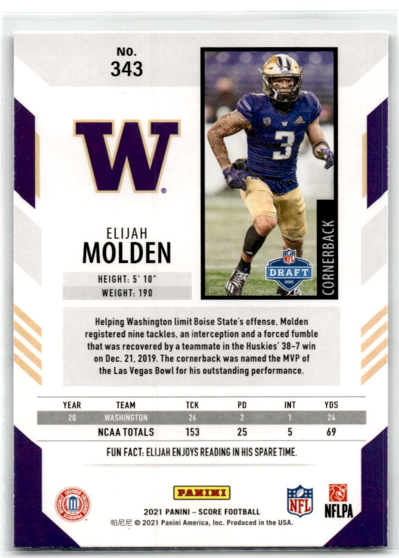 2021 Score #343 Elijah Molden NM