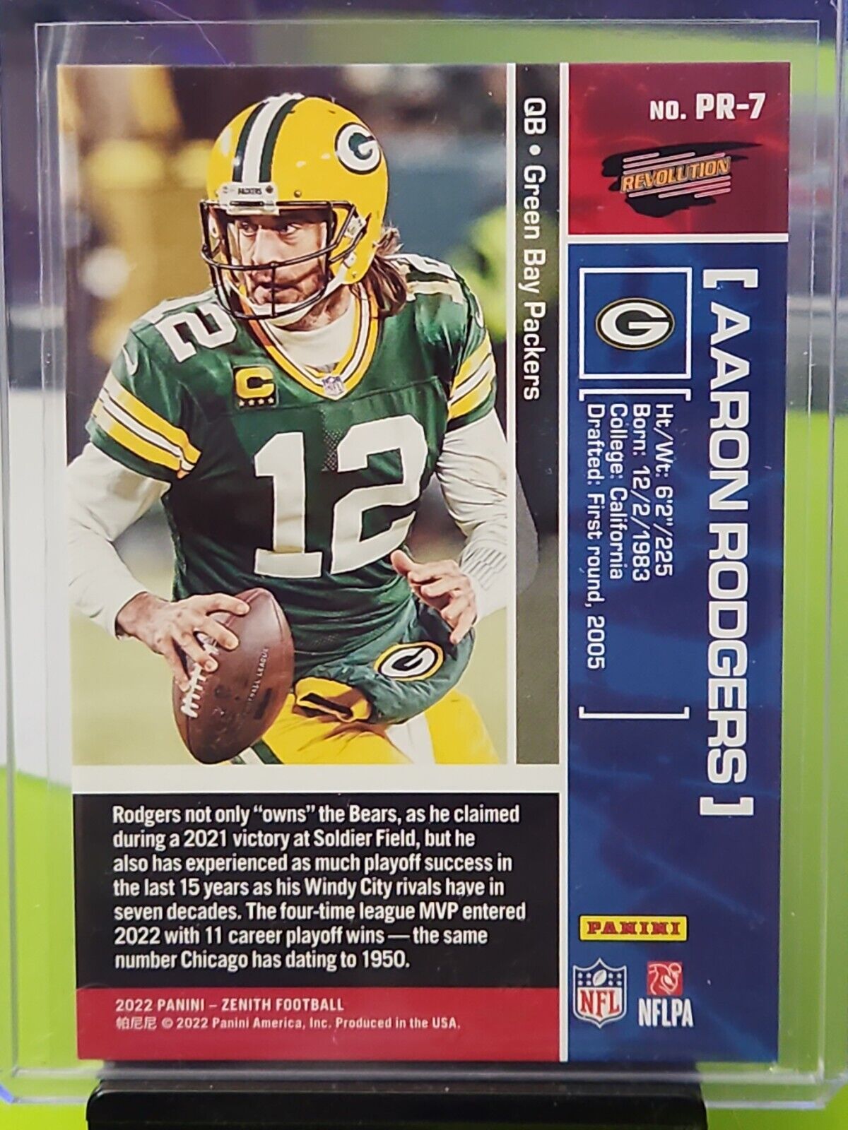 2022 Zenith Aaron Rodgers Pacific Revolution #PR-7 Packers