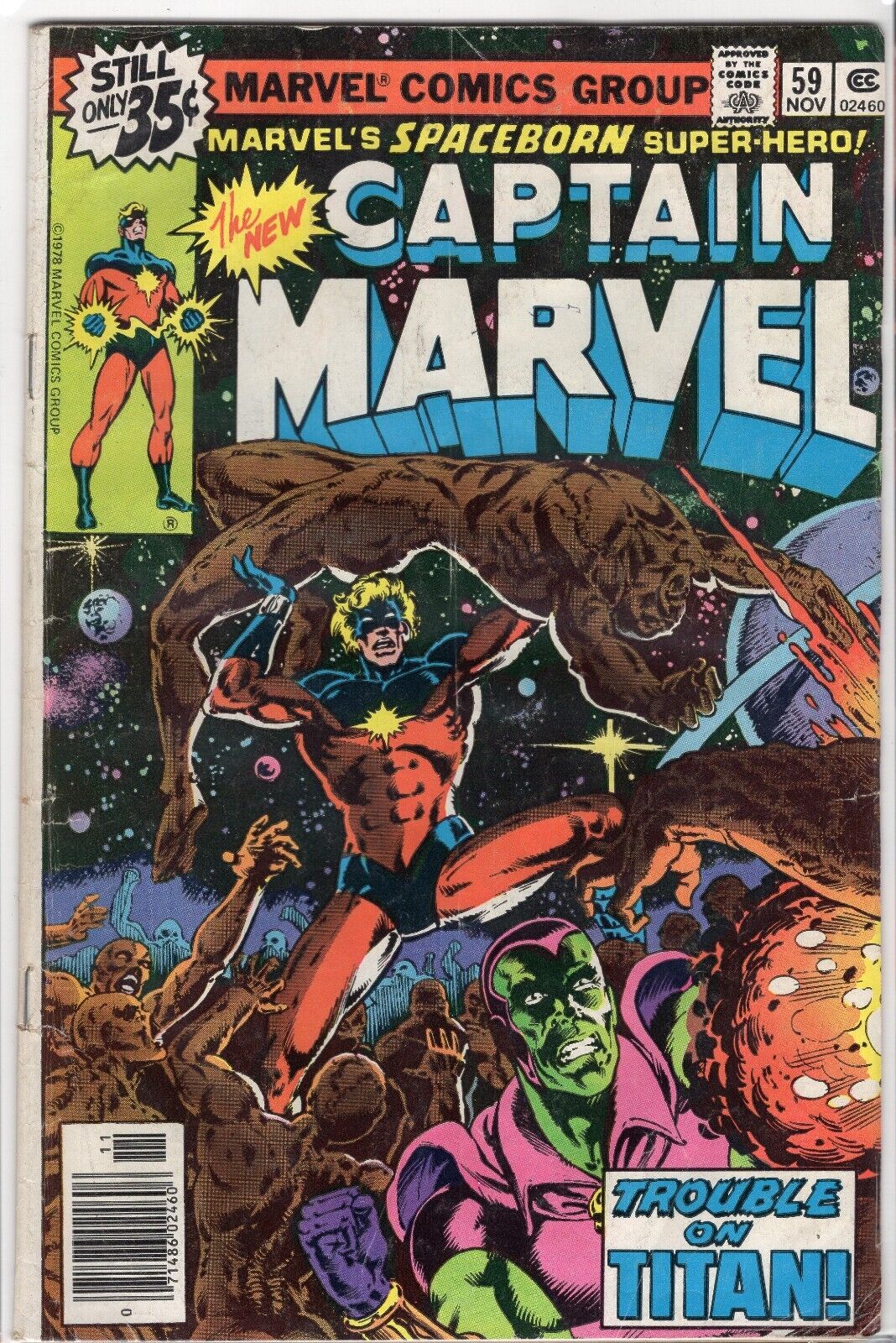 Captain Marvel # 59 Marvel FN 1978 bagged and boarded