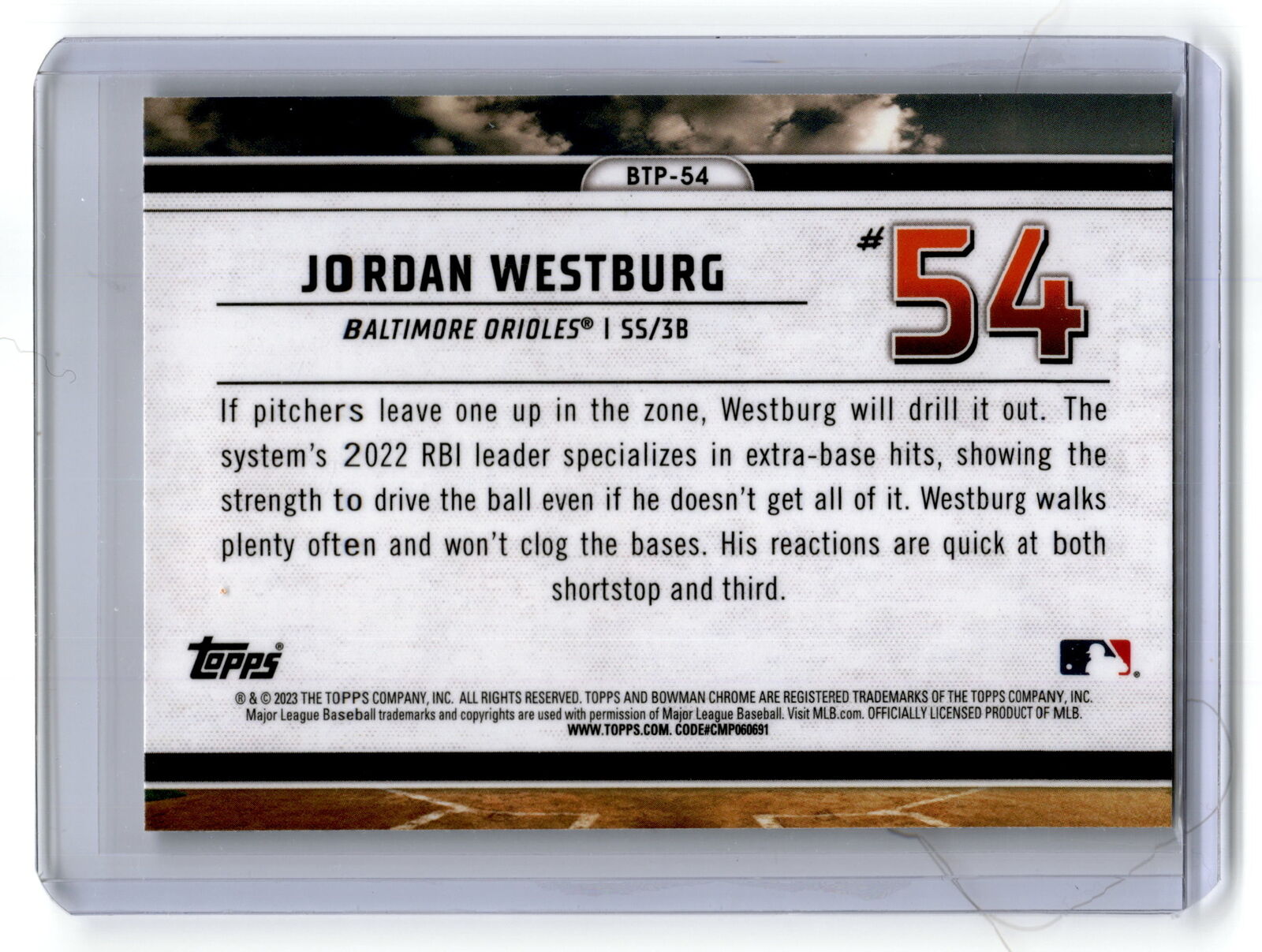 2023 Bowman #BTP-54 Jordan Westburg Bowman Scouts’ Top 100 NM