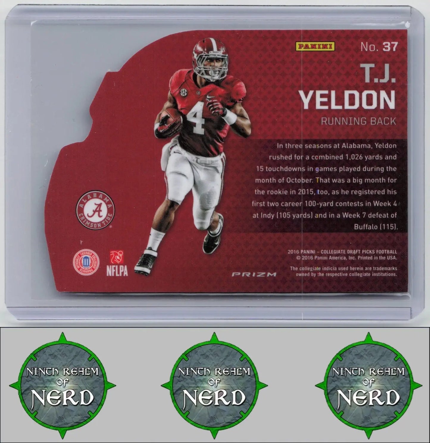 T.J. Yeldon 2016 Prizm Collegiate Draft Picks Helmet Die Cut #37 Alabama