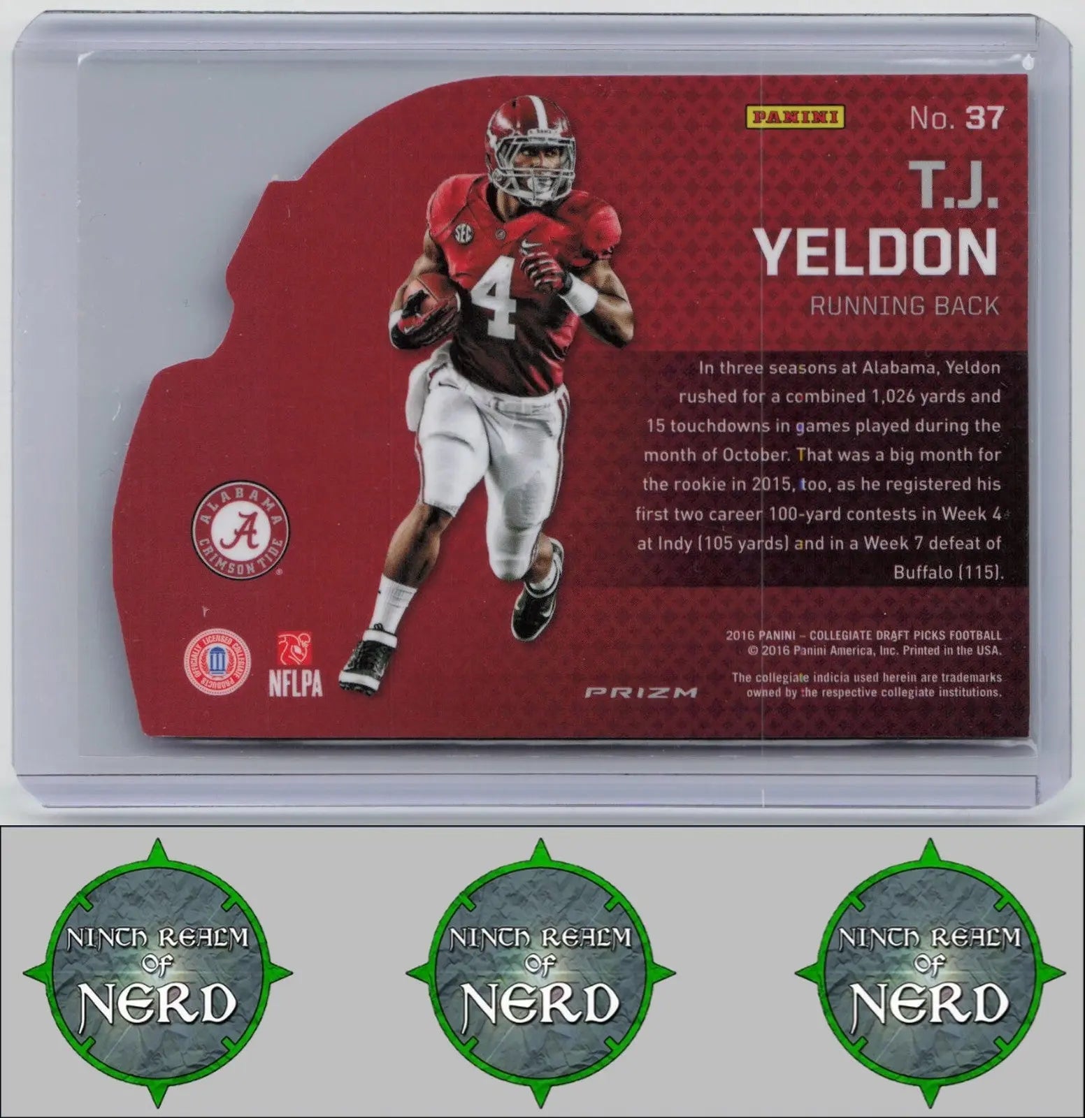 T.J. Yeldon 2016 Prizm Collegiate Draft Picks Helmet Die Cut #37 Alabama