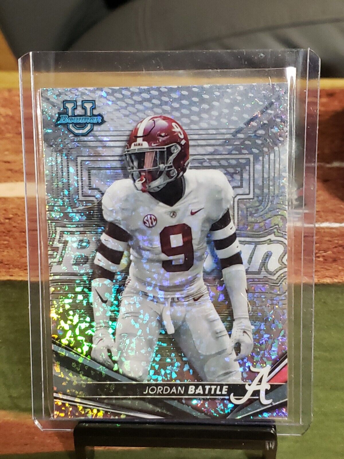 Jordan Battle 2022 Bowman's Best University mini-diamond refractor #27  Alabama