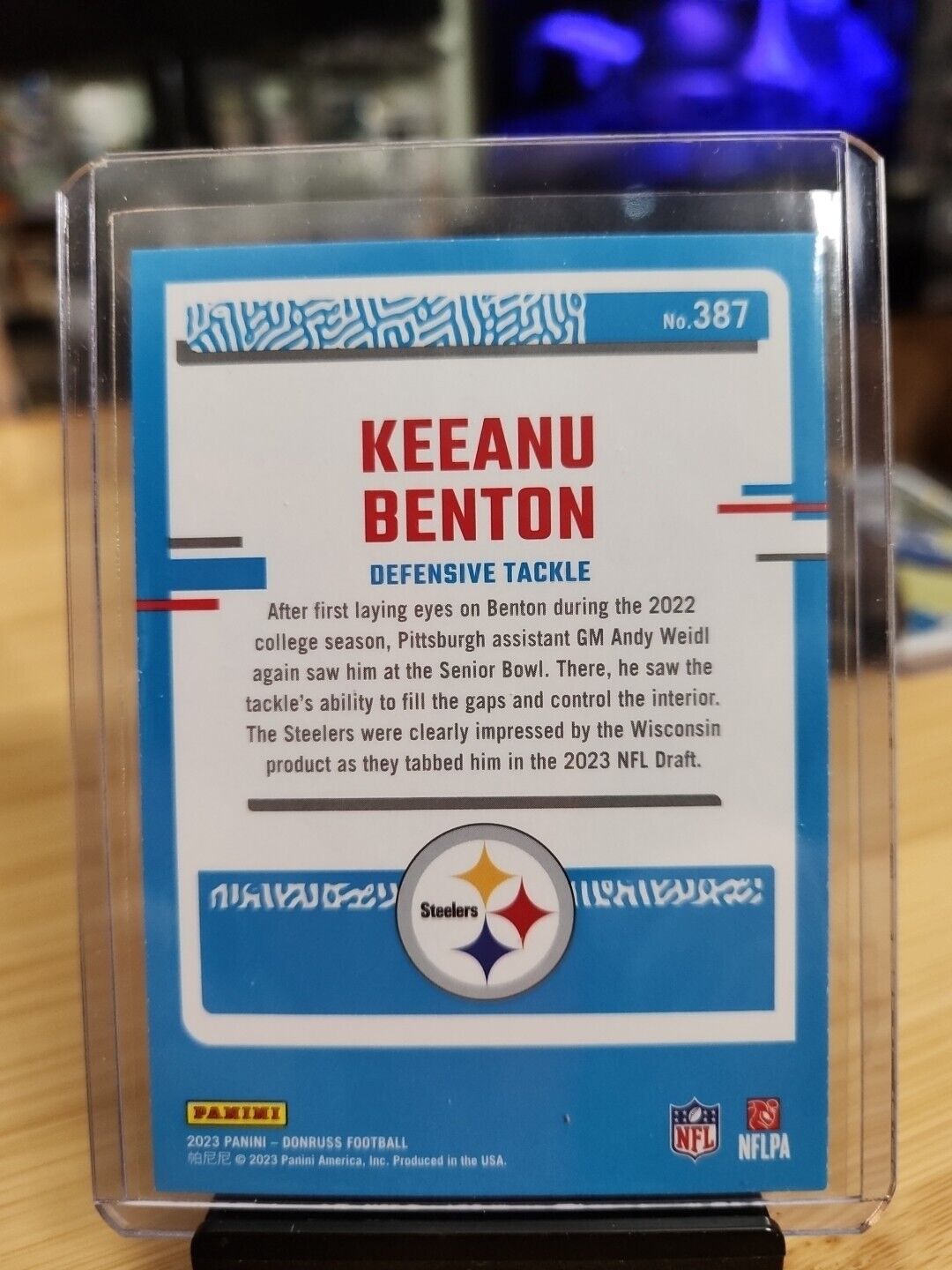 2023 Donruss 🏈 Keeanu Benton Rated Rookie Green Press Proof #387 Steelers