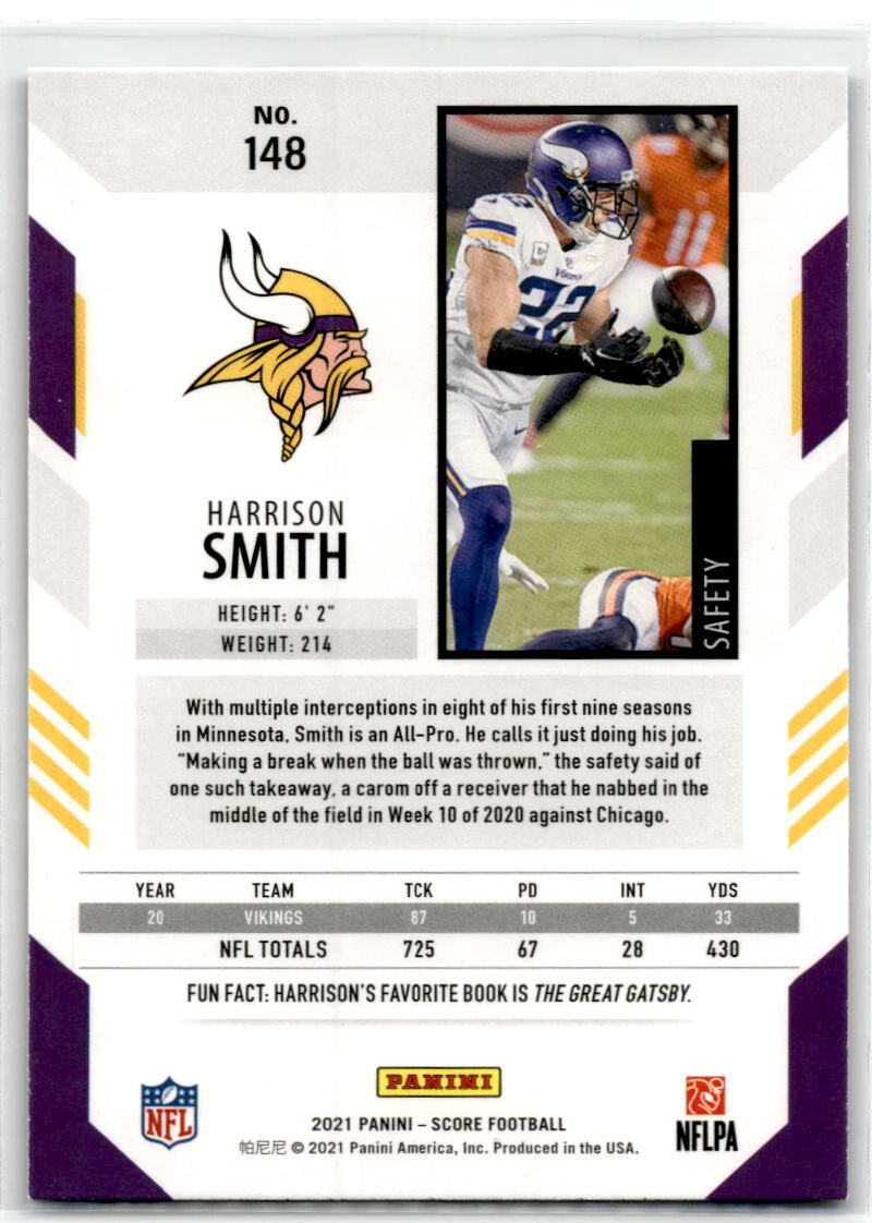 2021 Score #148 Harrison Smith NM