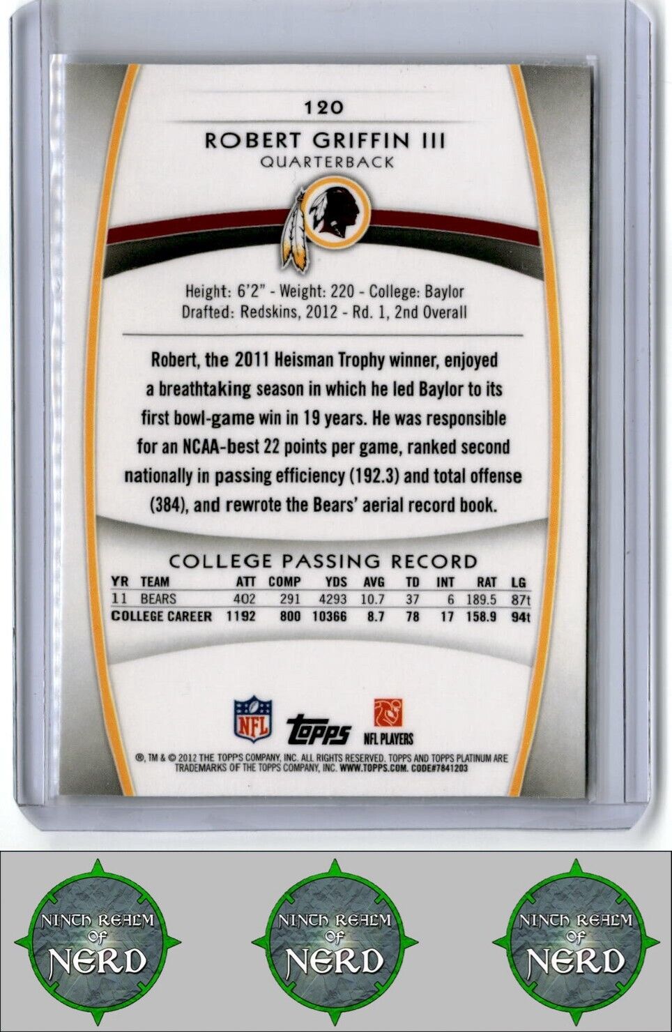 2012 Topps Platinum #120 Robert Griffin III