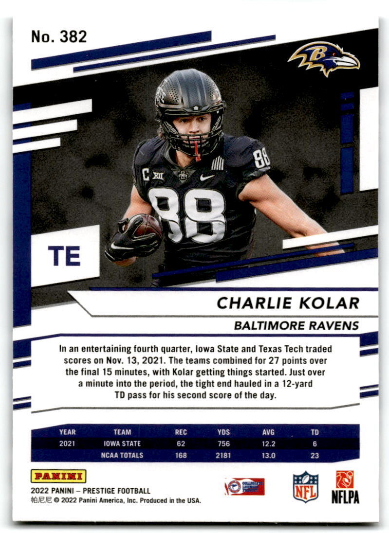 2022 Panini Prestige #382 Charlie Kolar NM