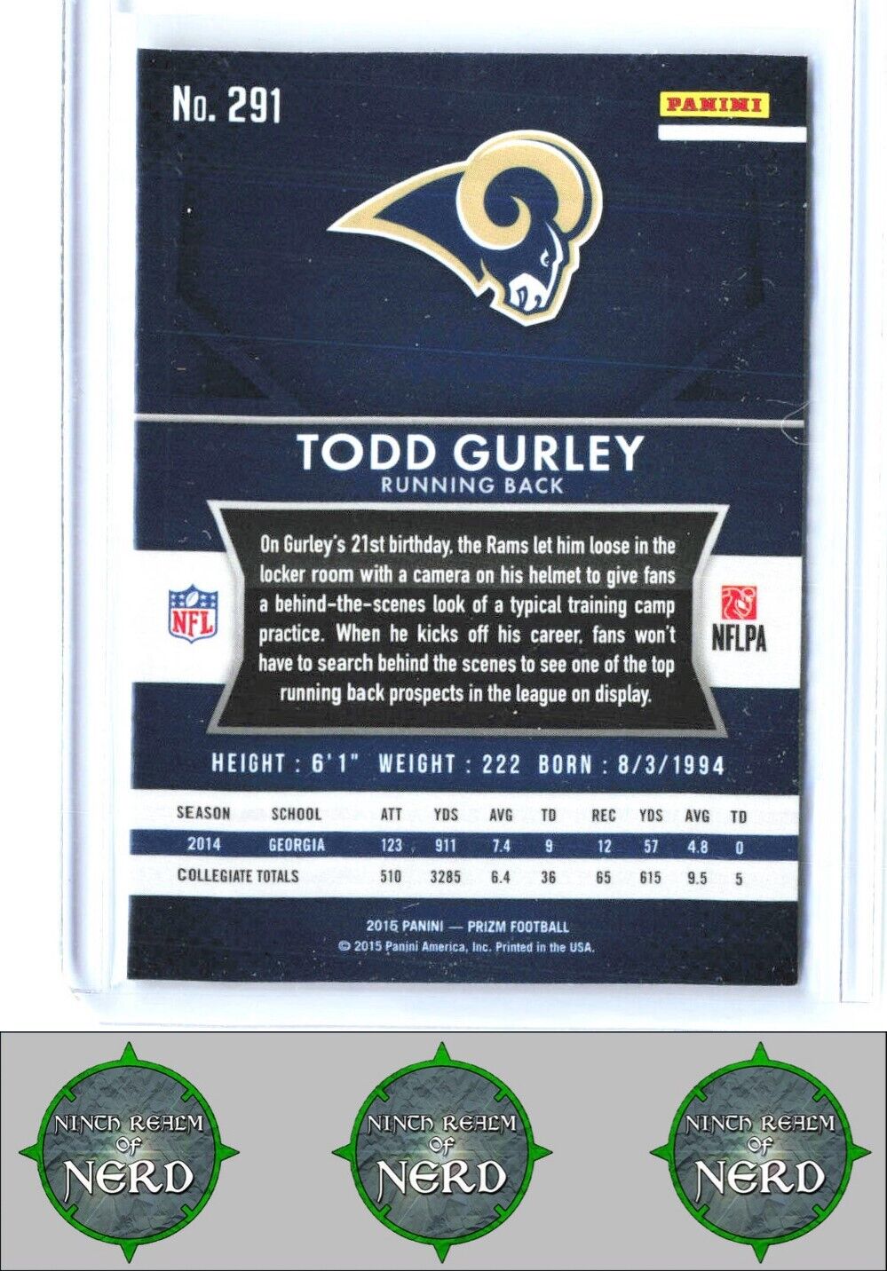 2015 Panini Prizm #291 Todd Gurley Prizm