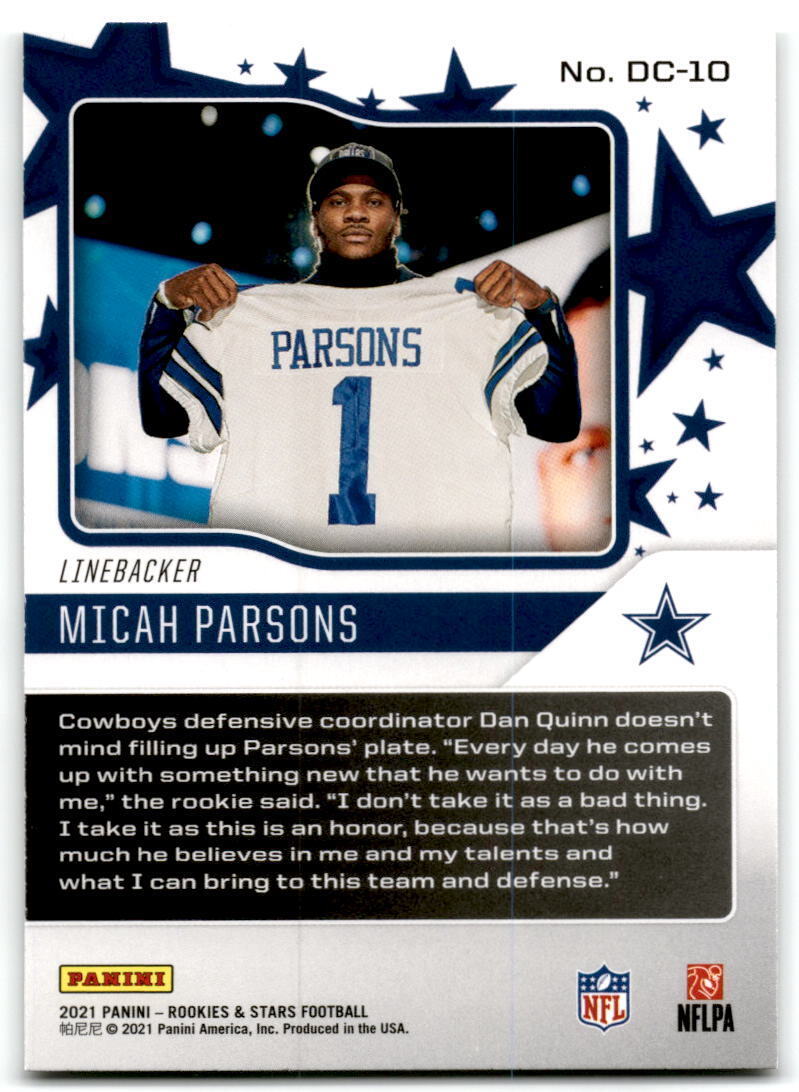 2021 Panini Rookies & Stars #DC-10 Micah Parsons Draft Class NM