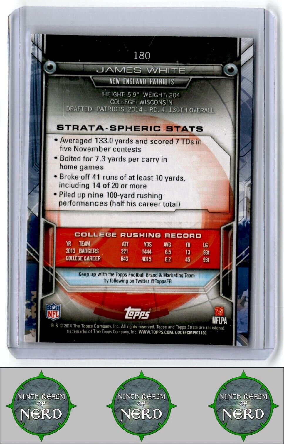 2014 Topps Strata #180 James White Retail