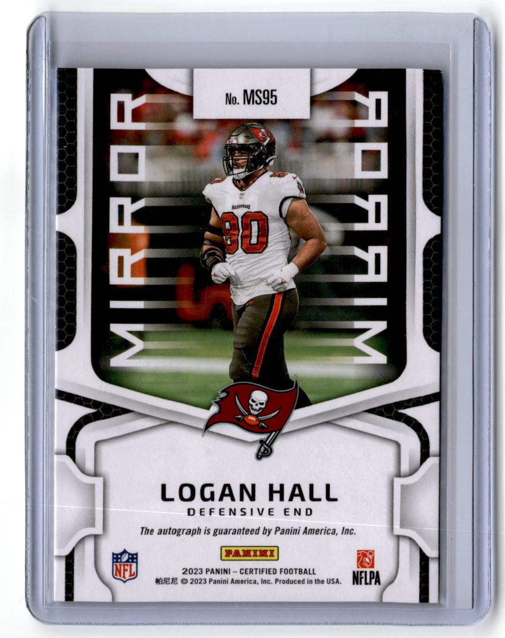 2023 Panini Certified #MS95 Logan Hall Mirror Signatures Orange #/50