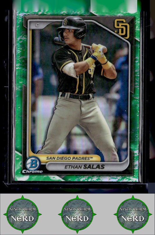 2024 Bowman - Chrome Prospects Green Refractors #BCP-102 Ethan Salas