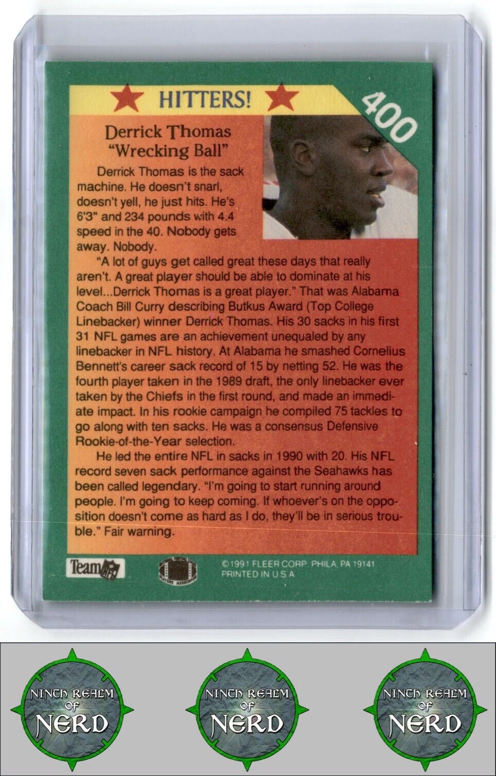 1991 Fleer #400 Derrick Thomas