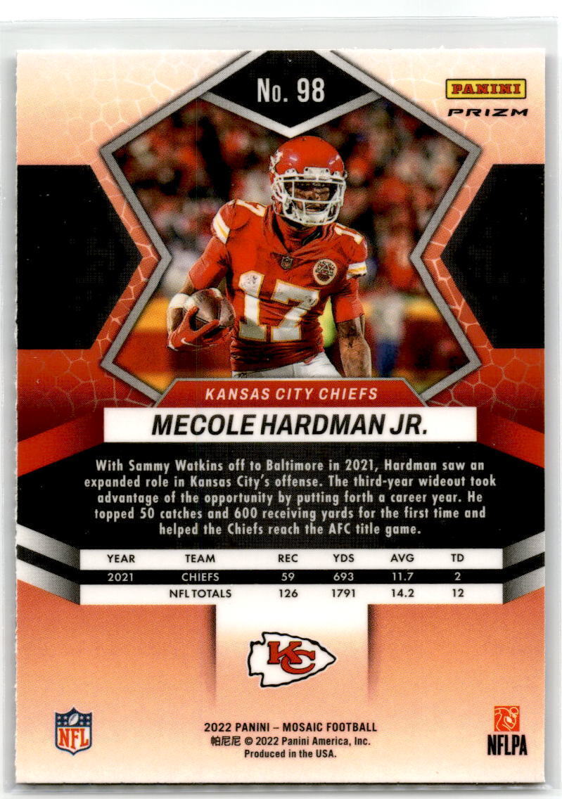 2022 Panini Mosaic #98 Mecole Hardman Jr. Mosaic Camo Pink NM