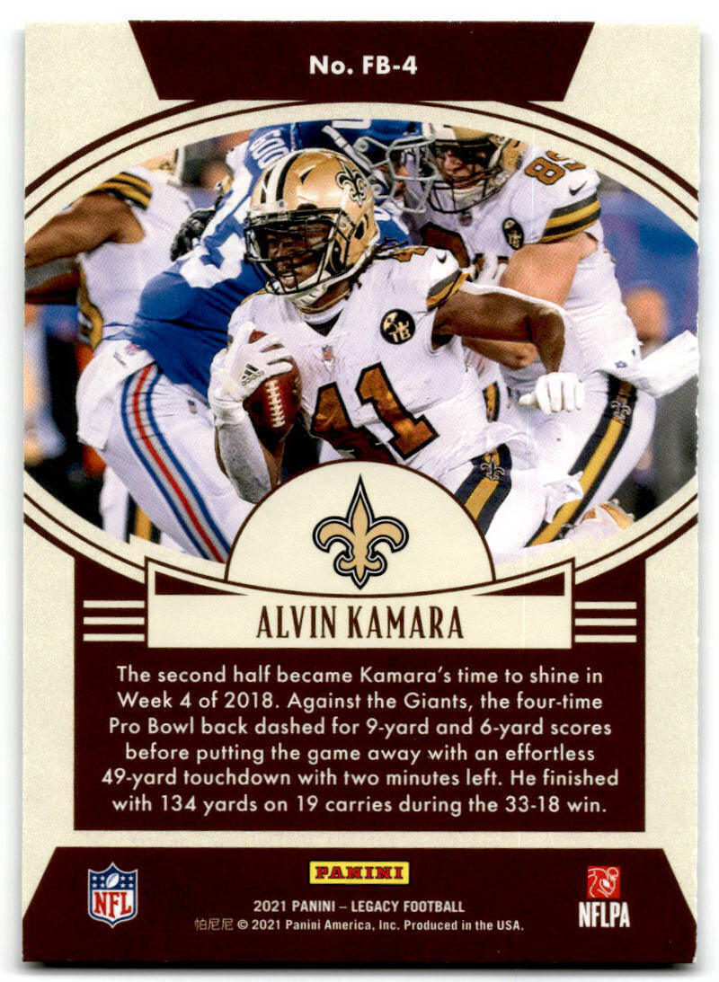 2021 Panini Legacy #FB-4 Alvin Kamara Flashback NM