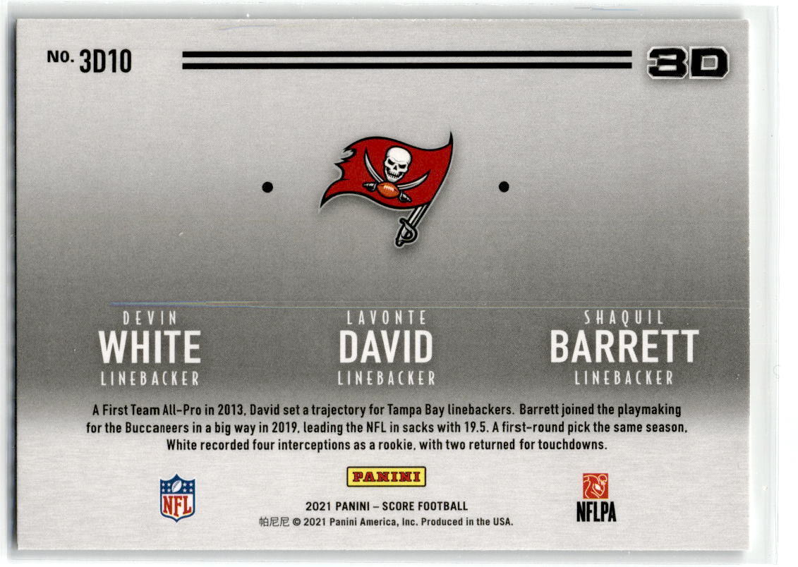 2021 Score #3D10 Devin White / Lavonte David / Shaquil Barrett 3D NM