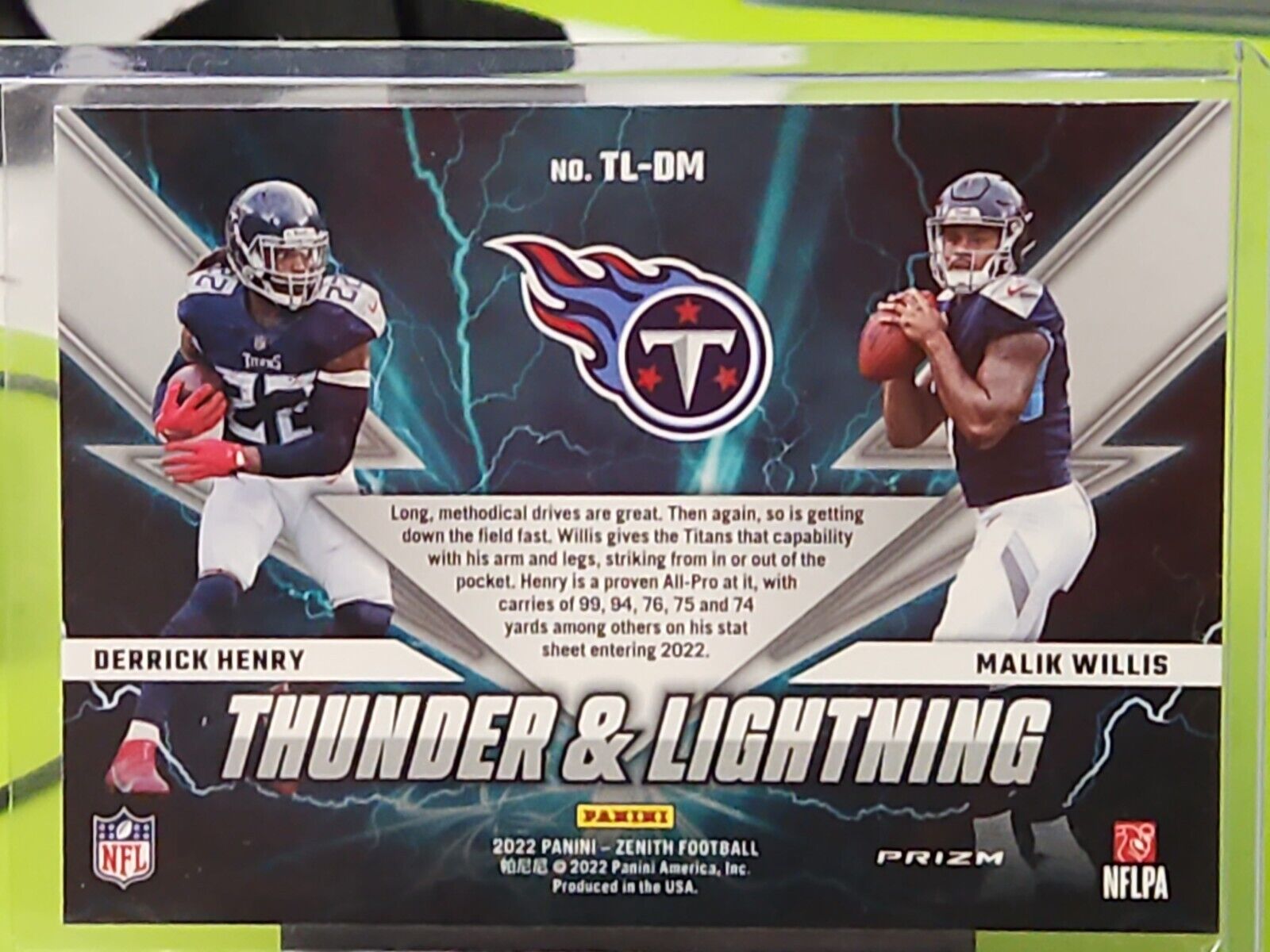 2022 Zenith Football Thunder & Lightning Derrick Henry / Malik Willis - Titans