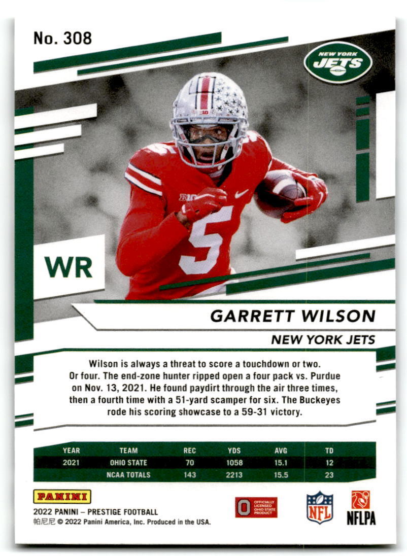 2022 Panini Prestige #308 Garrett Wilson NM