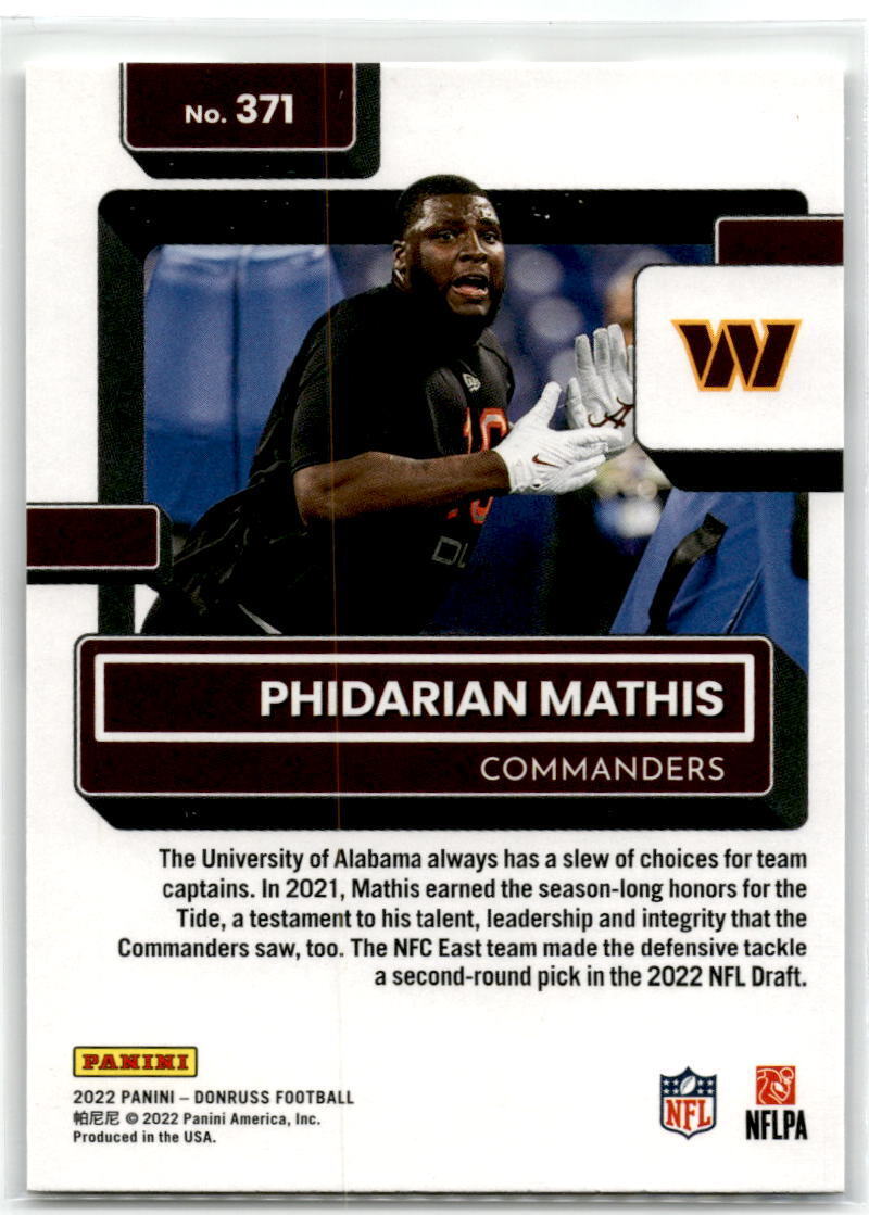 2022 Donruss #371 Phidarian Mathis NM