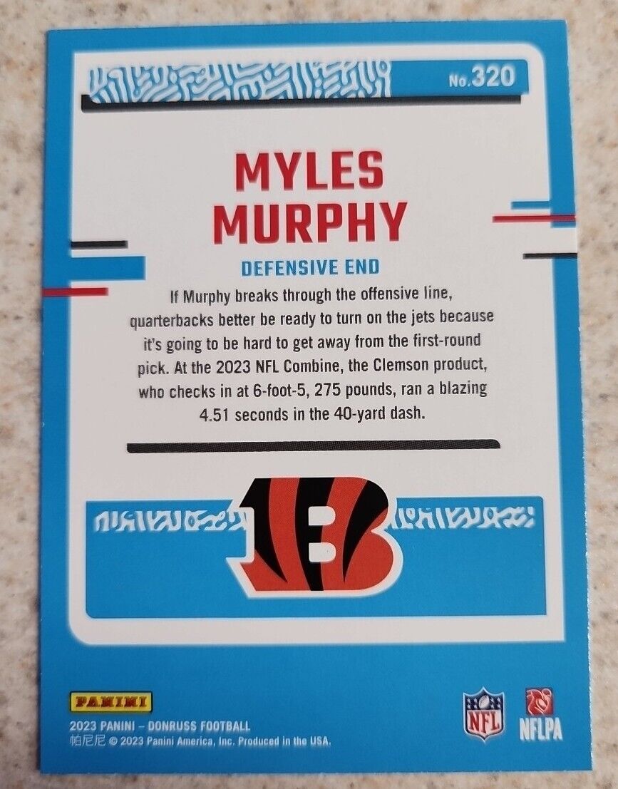 2023 Panini Donruss Football - Rated Rookie #320 - Myles Murphy