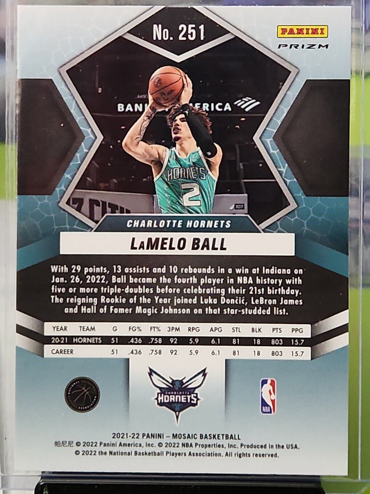 2022 Panini Mosaic LaMelo Ball Green Mosaic National Pride