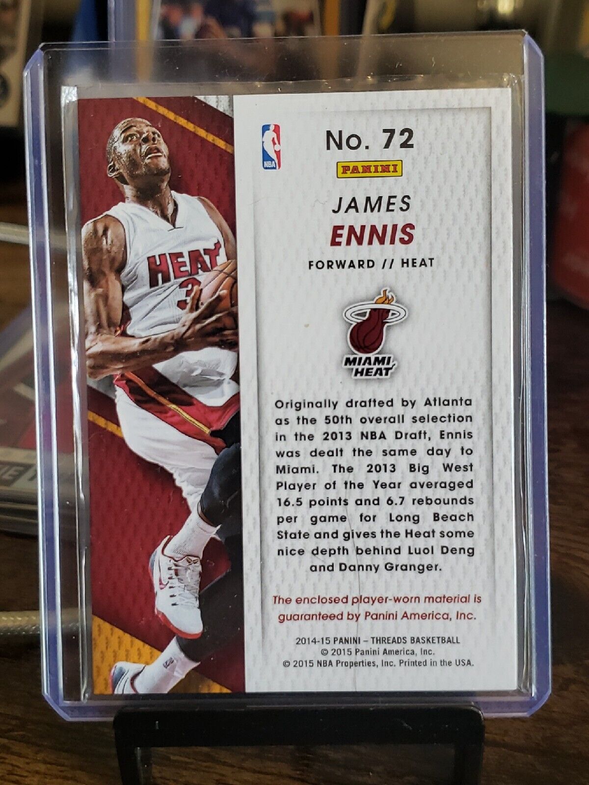 2014-15 Panini Threads - Rookie Threads #72 James Ennis (MEM, RC)