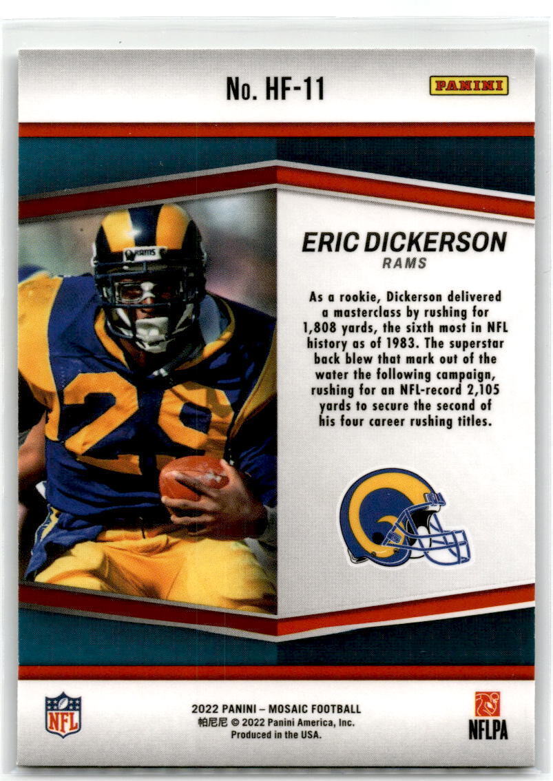 2022 Panini Mosaic #HF-11 Eric Dickerson HoloFame NM