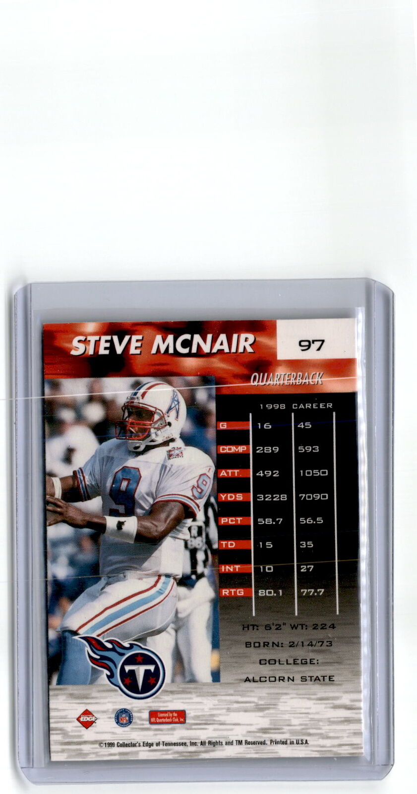 1999 Collector's Edge Fury #97 Steve McNair