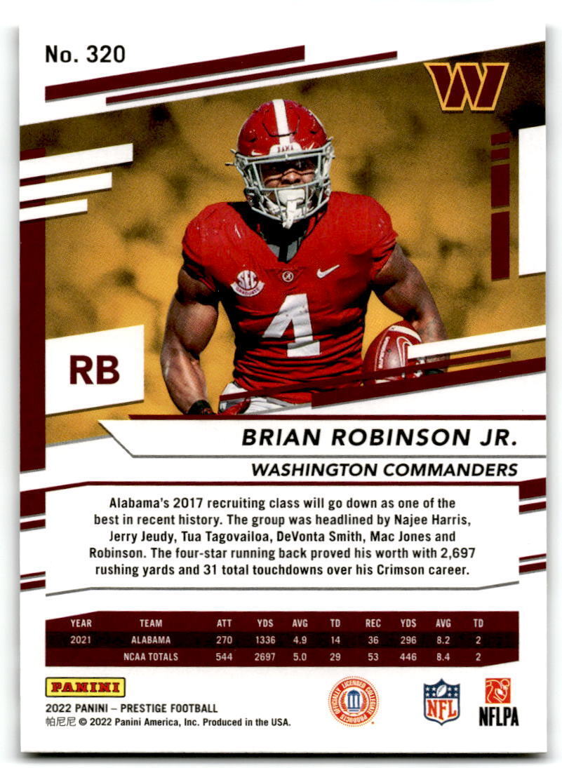 2022 Panini Prestige #320 Brian Robinson Jr. NM