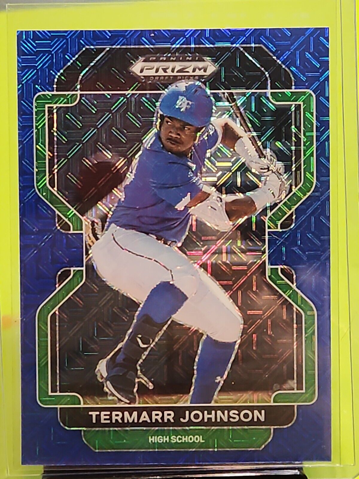 2022 TERMARR JOHNSON PANINI PRIZM DRAFT PICKS BLUE MOJO PARALLEL!!