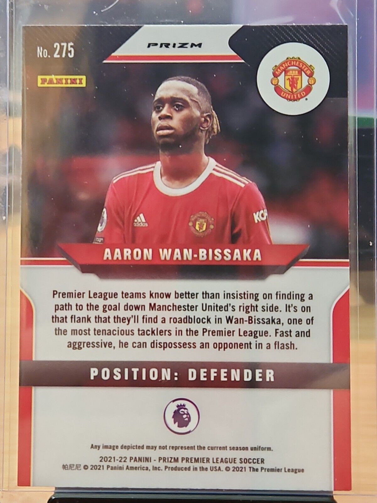 2021-22 Panini Prizm EPL Aaron Wan-Bissaka RWB #275 🔥Manchester United