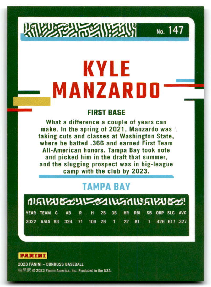 2023 Donruss #147 Kyle Manzardo Voltage NM