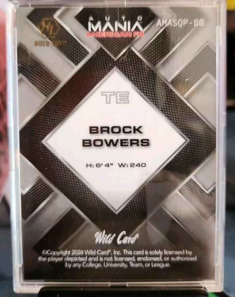 2024 WILD CARD AUTO MANIA AMERICAN FB RC BROCK BOWERS /25 AMERICAN FLAG