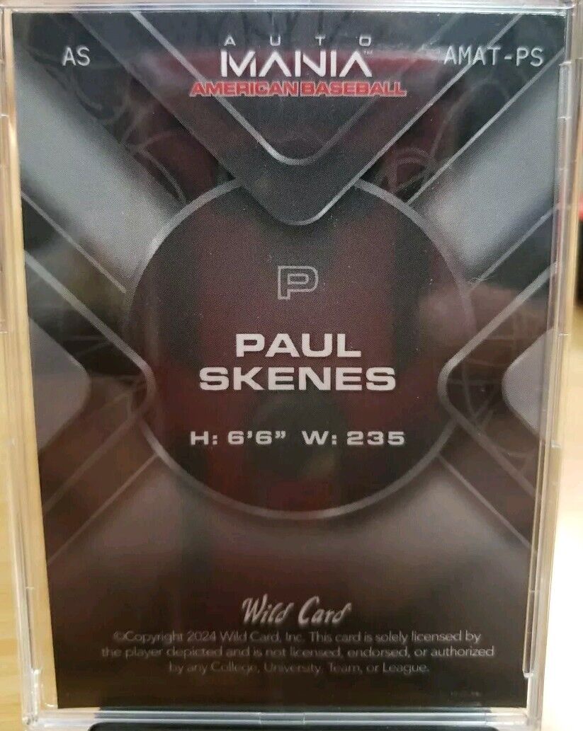 1/1 PAUL SKENES 2024 Wild Card Auto Mania All-Star Rookie RED EAGLE Card