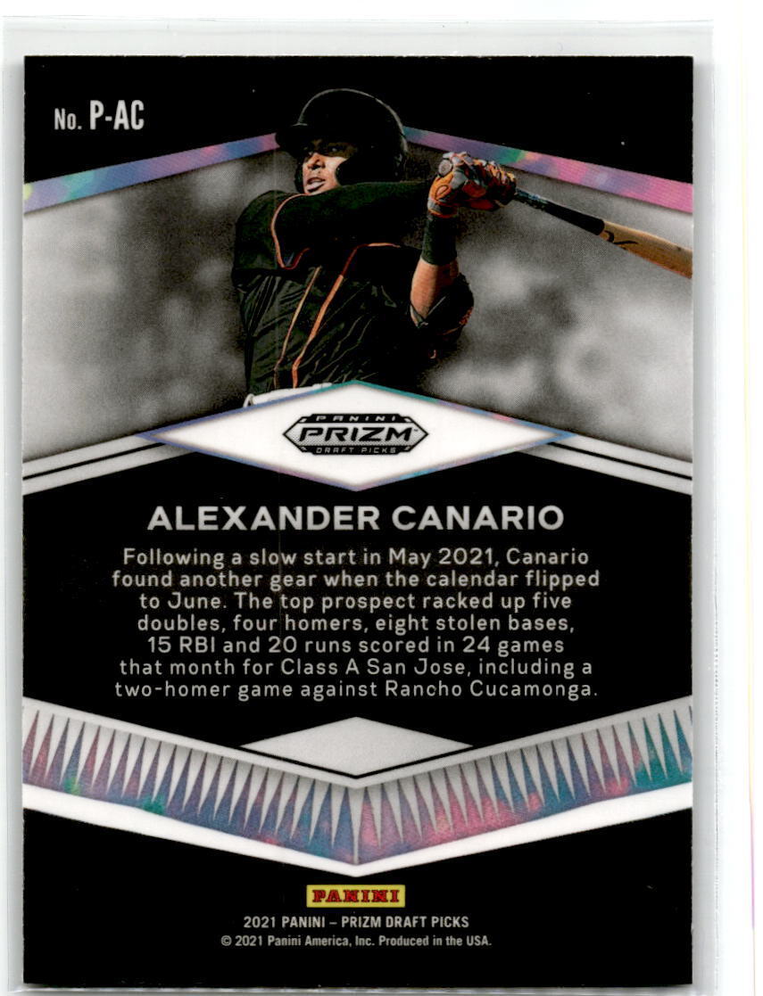 2021 Panini Prizm Draft Picks #P-AC Alexander Canario Prospects NM