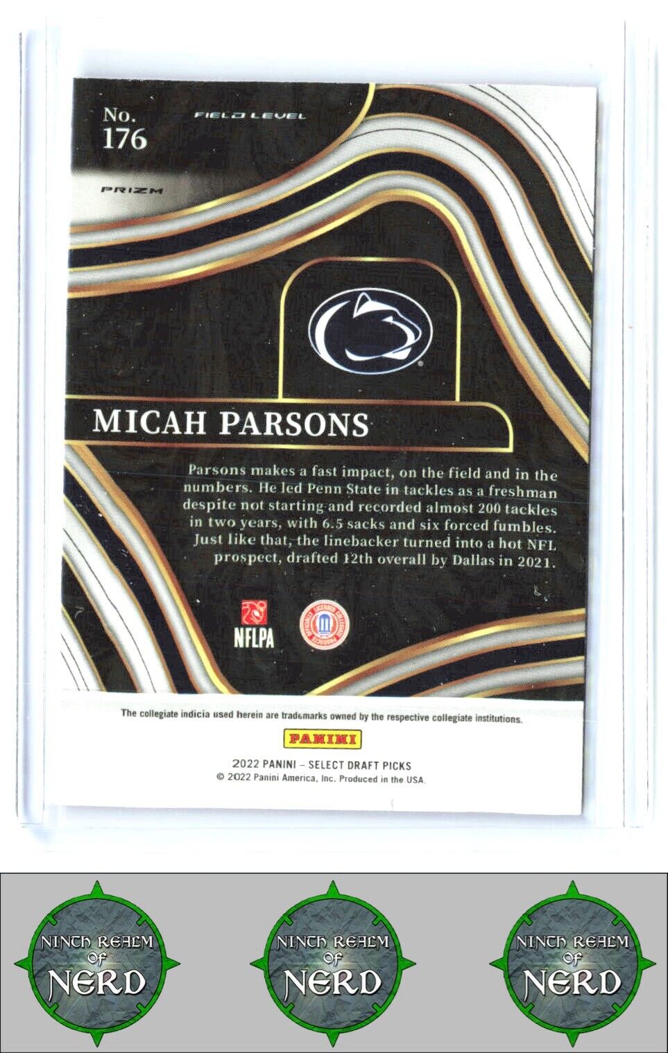 2022 Panini Select Draft Picks #176 Micah Parsons Red Lazer Prizm